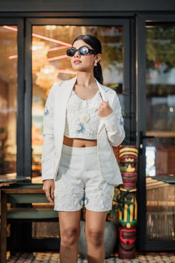 Sainy Garg Couture - Serene Petal Ivory Co-Ord Set
