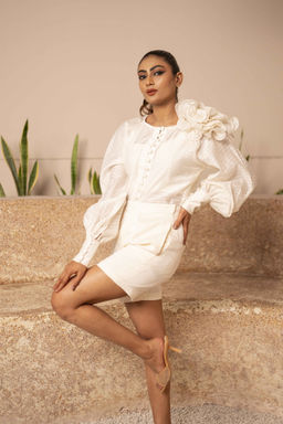 Sainy Garg Couture - Floral Symphony Ivory Co-Ord Set