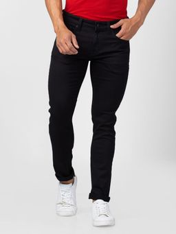 Spykar - Men Black Cotton Slim Fit Narrow Length Jeans (Skinny)