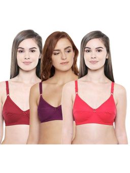 Bodycare - Pack of 3 Premium Perfect Coverage Bra In Maroon-Red & Wine Colour