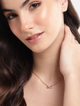 Carlton London - Rose Gold Plated with CZ Infinity Necklace