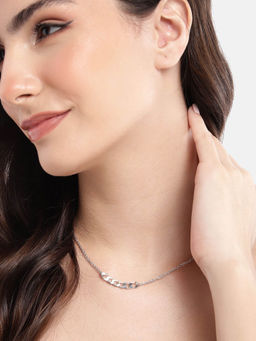 Carlton London - Rhodium Plated Double Chain Link Necklace