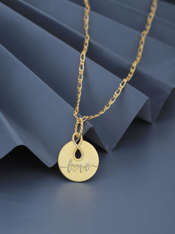 Carlton London - 18Kt Gold Plated Infinity Love Pendant with Chain Necklace