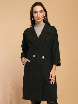 Gipsy - Bottle Green Woman Stylish and Cozy Winter Overcoat