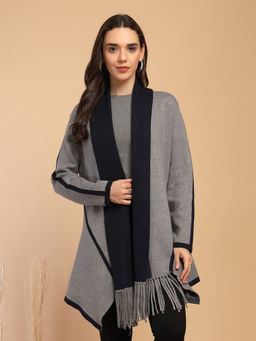 Gipsy - Grey Regular Fit Women Stylish and Cozy Winter Cape