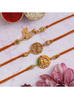 eCraftIndia - 3 Shri Krishna, Radha Krishna, Dahi Handi Flute Designer Rakhis & Roli Chawal