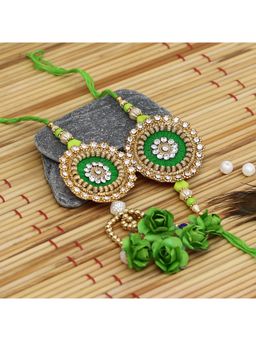eCraftIndia - Bhaiya Bhabhi Rakhi Set & Roli Chawal Pack, Raksha Bandhan Greeting Card