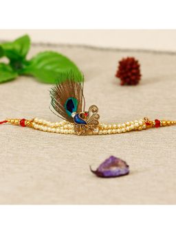 eCraftIndia - Designer Pearl Morpankh Rakhi