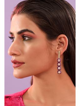 Zurooh - Minimal Moonstone Earring With Enamel Detail