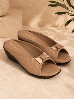 TRASE - Women Beige Wedges Heels