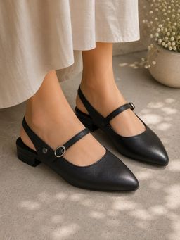TRASE - Women Black Comfortable Block Heels