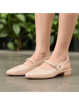 TRASE - Women Beige Comfortable Block Heels