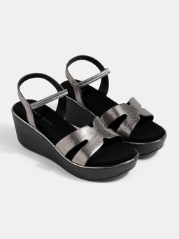 Lemon & Pepper - Women Silver Wedges Heels