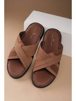 Louis Philippe - Men Brown Solid Sandals