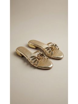 drunch - Women Gold Block Heels