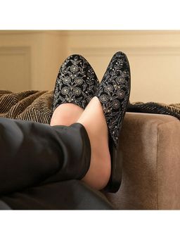 Coral Haze - Samara Black Mules