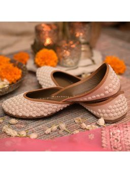 Coral Haze - Geet Women Beige Juttis