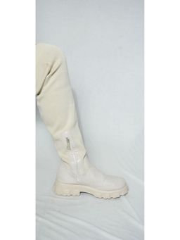 MyMy Footwear - Beige Thigh-High Winter Boots