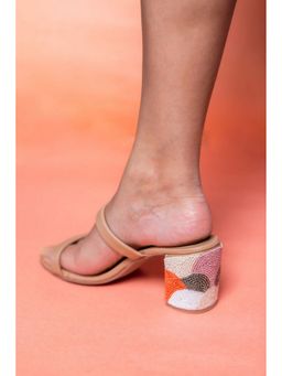 MyMy Footwear - Beige Beads Embellished Heels