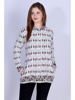 Montrex - Woolen White Stylish Cardigan