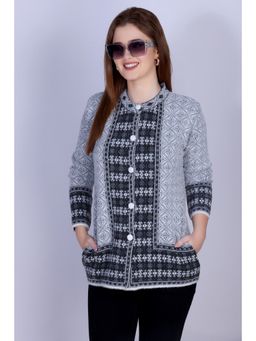 Montrex - Woolen Light Grey Stylish Cardigan