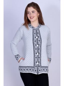 Montrex - Woolen Light Grey Stylish Cardigan