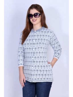 Montrex - Woolen Cream Stylish Cardigan