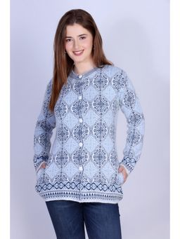 Montrex - Woolen Sky Blue Stylish Cardigan
