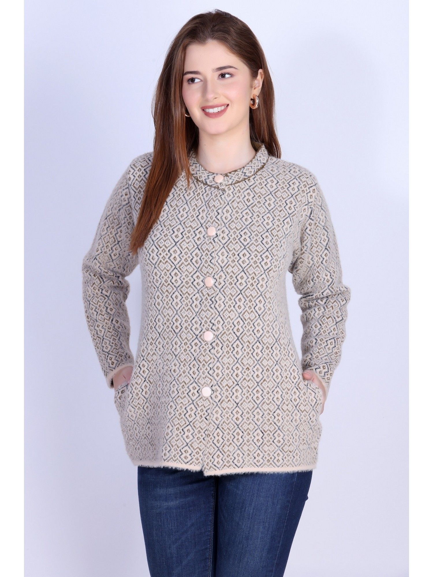 Woolen Brown Stylish Cardigan-image-20