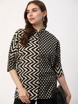 R&B - Geometric Regular Black Tunic