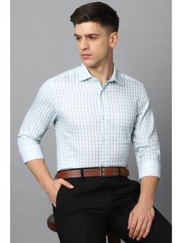 Louis Philippe - Men Blue Classic Fit Check Full Sleeves Formal Shirt