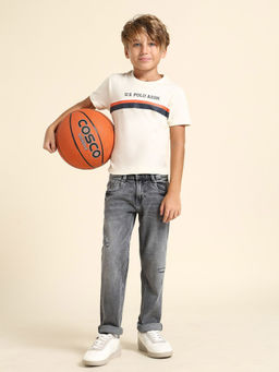 U.S. POLO ASSN. - Kids Boys Straight Fit Grey Jeans