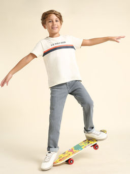 U.S. POLO ASSN. - Kids Boys Straight Fit Grey Jeans