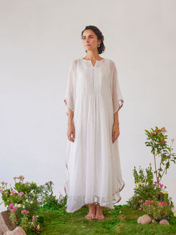 Baise Gaba - White Polka Dots Raahat Kaftan