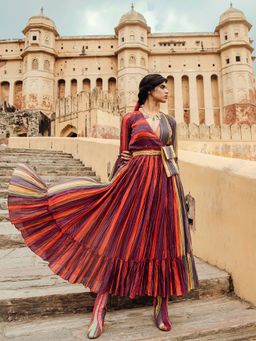 Swati Vijaivargie - Jaisalmer Dress & Belt with Attached Pouch (Set of 2)