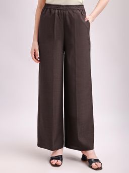 PURVAJA - Women Casual Charcoal High Waist Pant