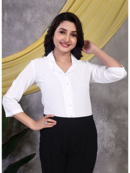 FITHUB - White Captivating Regular Fit Formal Shirt