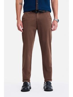 Snitch - Brown Washed Regular Casual Chinos