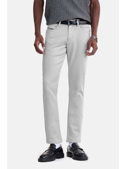 Snitch - Grey Solid Slim Casual Wear Chinos