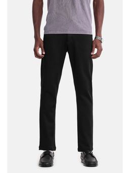 Snitch - Black Solid Slim Casual Wear Chinos