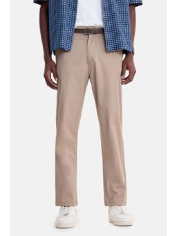 Snitch - Brown Solid Regular Casual Chinos