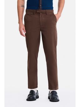 Snitch - Brown Washed Slim Casual Wear Trouser