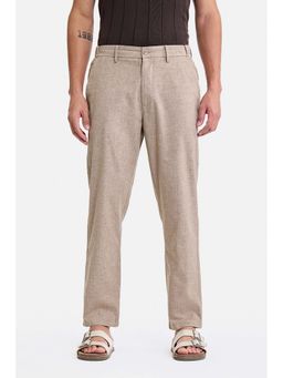 Snitch - Brown Solid Relaxed Casual Trouser