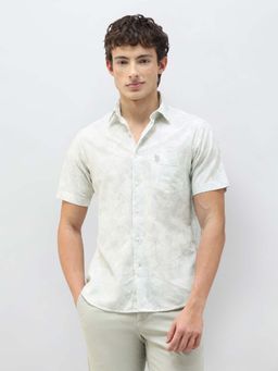 U.S. POLO ASSN. - Men's Casa De Campo All-Over Floral Printed Green Shirt