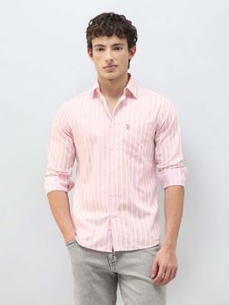 U.S. POLO ASSN. - Men's Casa De Campo Vertical Striped Pink Shirt