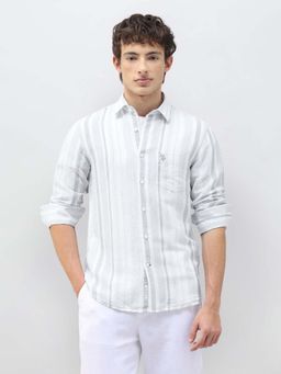 U.S. POLO ASSN. - Men's Casa De Campo Vertical Striped Grey Shirt