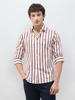U.S. POLO ASSN. - Men's New Port Marina Vertical Striped Red Shirt
