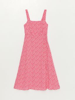 LC WAIKIKI - Pink Printed Flared Slit Dress
