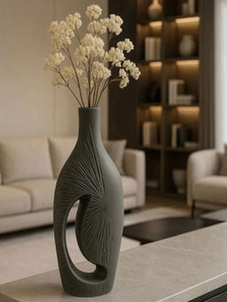 Acad Home - Grey Lunar Echo Vase