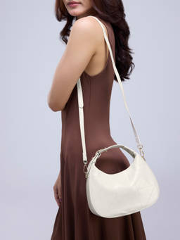 RSVP by Nykaa Fashion - Off-White Stitch Detail Mini Top Handle Sling Bag For Women